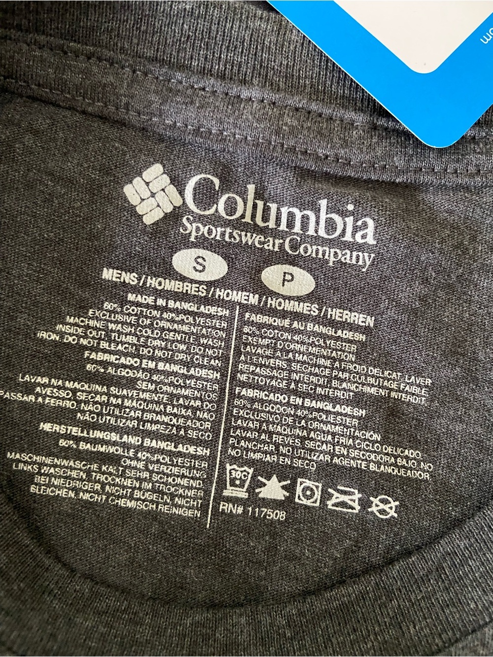 NWT Columbia Long Sleeve Shirt Dark Heather Grey - Men’s Small - Mountain Design - Picture 2 of 9